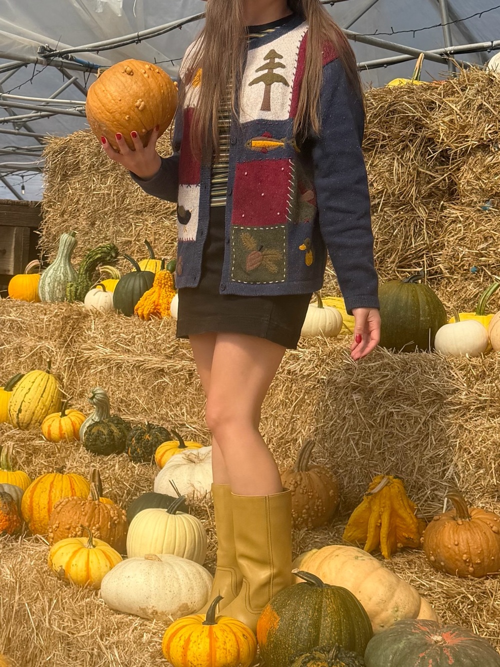 Croft & Barrow Autumn Patchwork Cardigan Size M